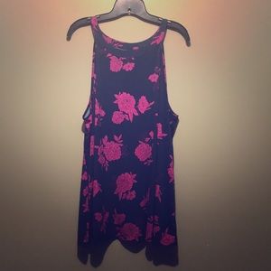 torrid Blue High Neck Floral Tank size 3